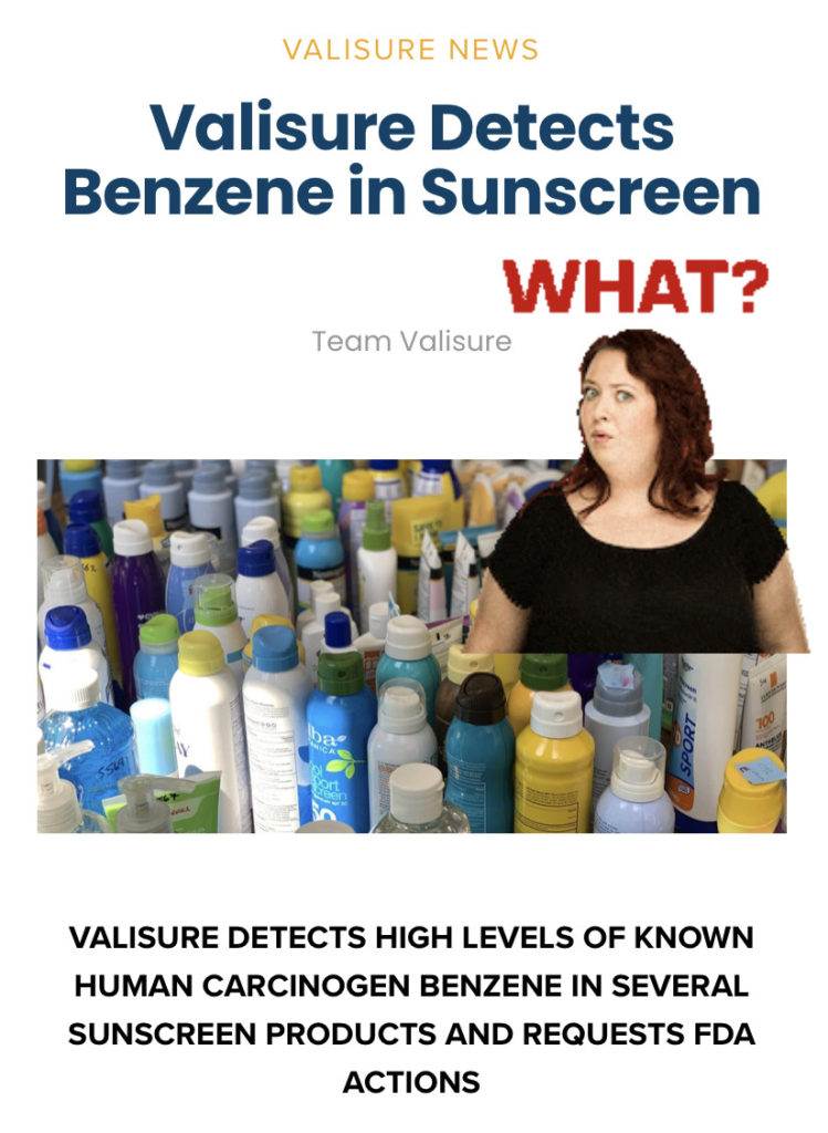 no ad sunscreen benzene