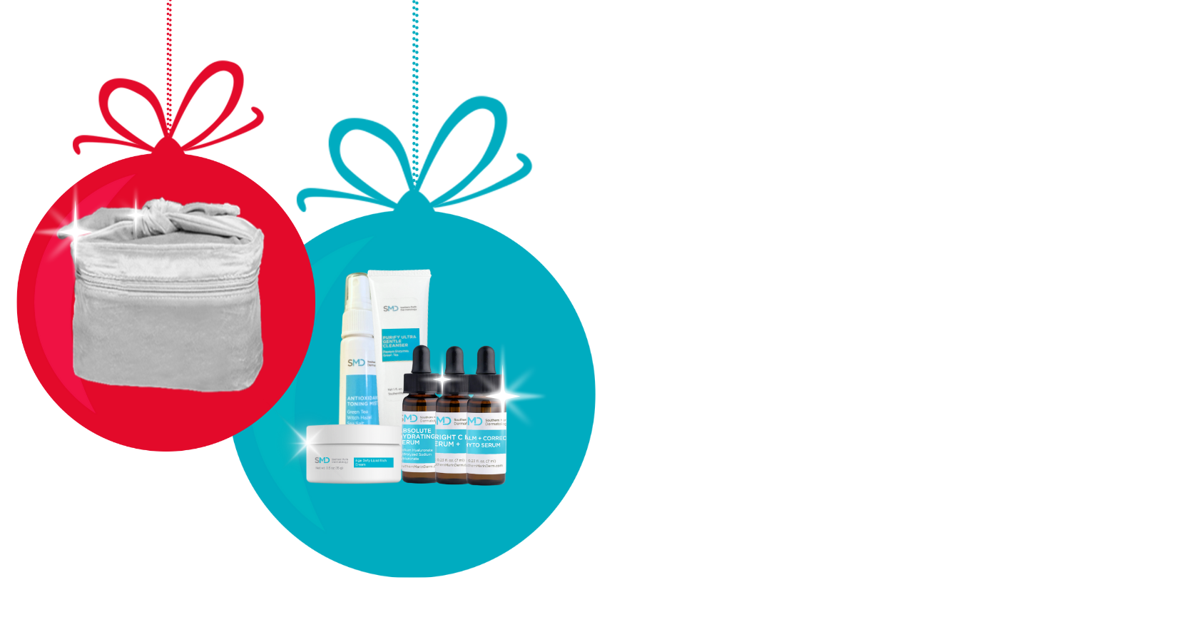 Images of the Holiday Mini Kit & the crushed velour beauty cosmetic bag all available for a limited time in office for just $65